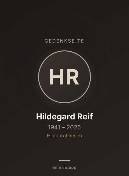 Gedenkportrait von Hildegard Reif
