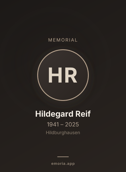 Memorial portrait of Hildegard Reif