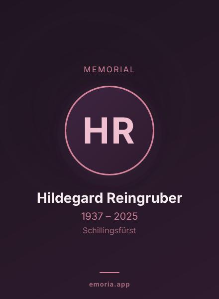 Memorial portrait of Hildegard Reingruber