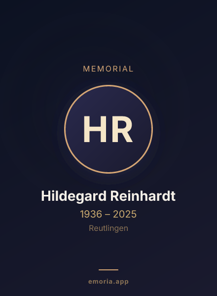 Memorial portrait of Hildegard Reinhardt