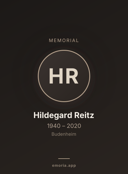 Memorial portrait of Hildegard Reitz
