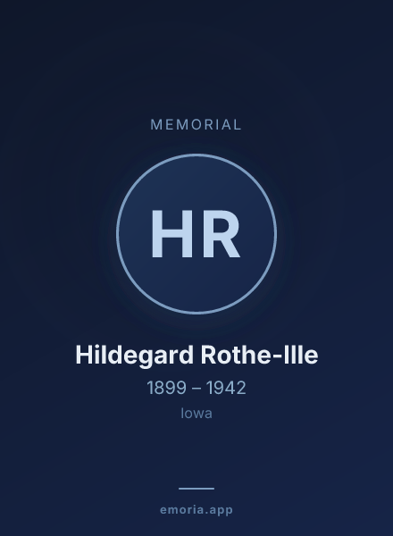 Memorial portrait of Hildegard Rothe-Ille