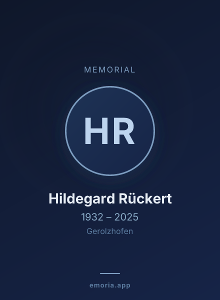 Memorial portrait of Hildegard Rückert