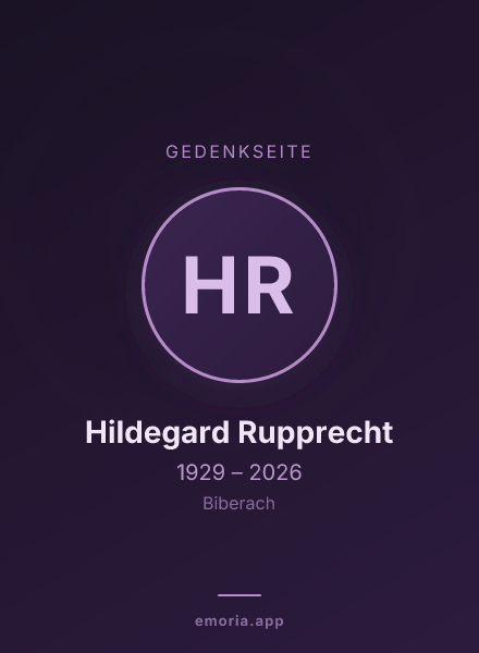 Gedenkportrait von Hildegard Rupprecht