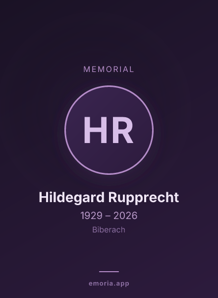 Memorial portrait of Hildegard Rupprecht
