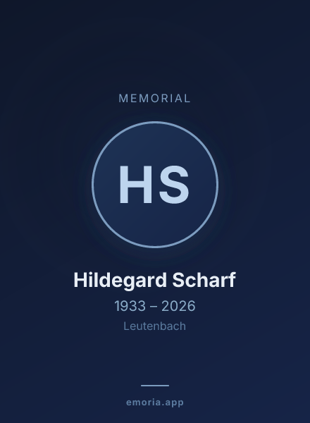 Memorial portrait of Hildegard Scharf