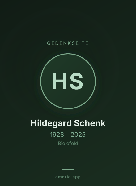 Gedenkportrait von Hildegard Schenk