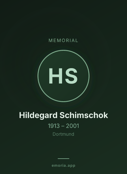 Memorial portrait of Hildegard Schimschok