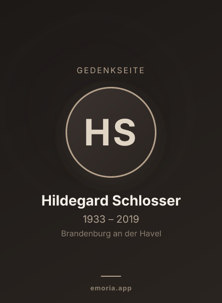 Gedenkportrait von Hildegard Schlosser