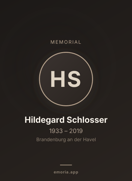 Memorial portrait of Hildegard Schlosser