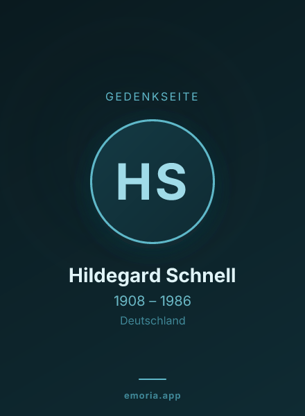 Gedenkportrait von Hildegard Schnell