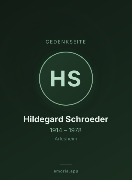 Gedenkportrait von Hildegard Schroeder
