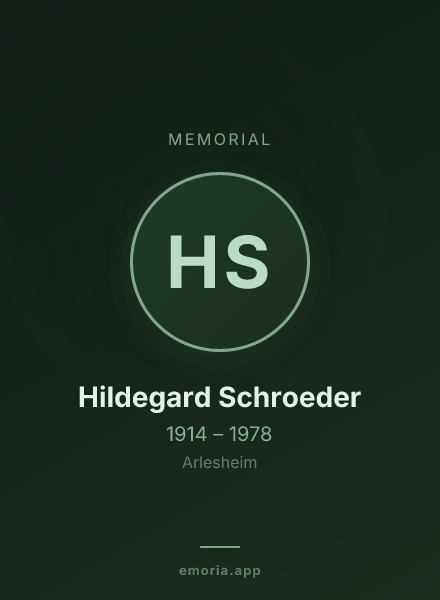 Memorial portrait of Hildegard Schroeder