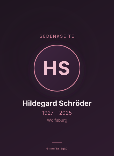 Gedenkportrait von Hildegard Schröder