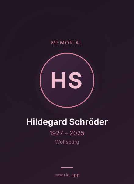 Memorial portrait of Hildegard Schröder