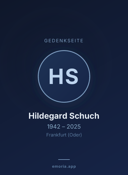 Gedenkportrait von Hildegard Schuch