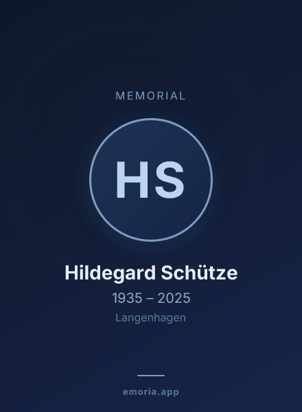Memorial portrait of Hildegard Schütze