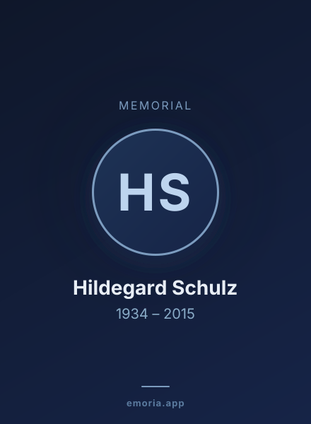 Memorial portrait of Hildegard Schulz