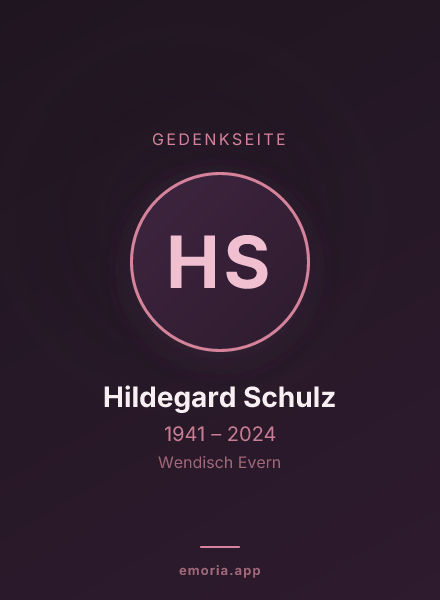 Gedenkportrait von Hildegard Schulz