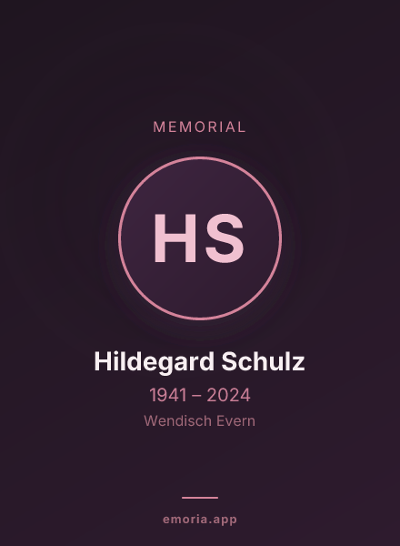 Memorial portrait of Hildegard Schulz