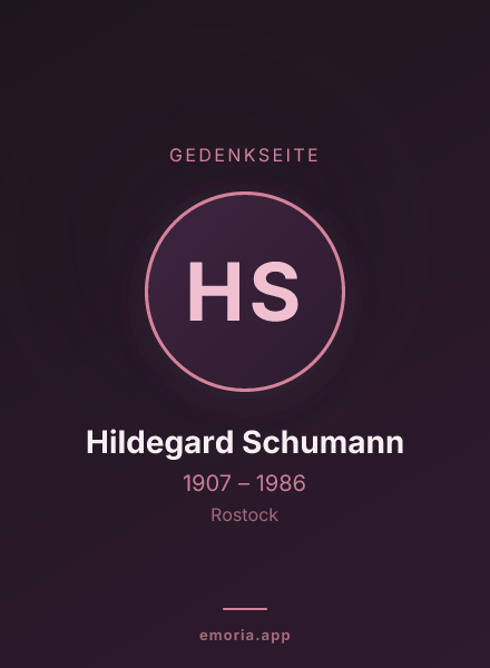 Gedenkportrait von Hildegard Schumann