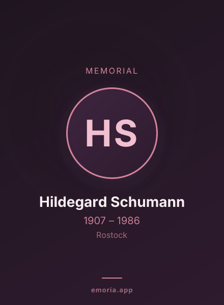 Memorial portrait of Hildegard Schumann