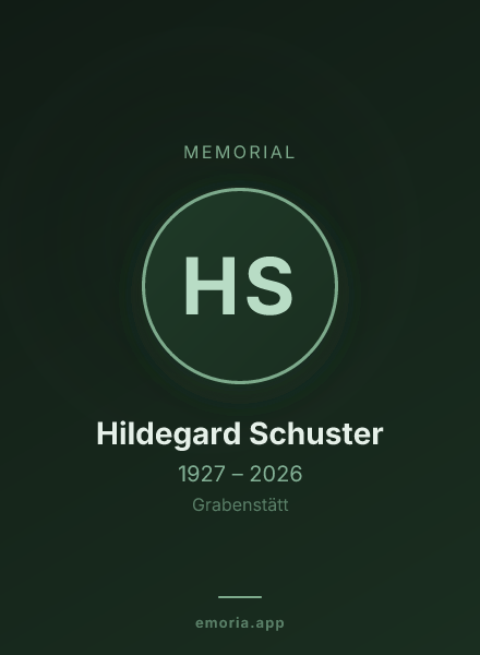 Memorial portrait of Hildegard Schuster
