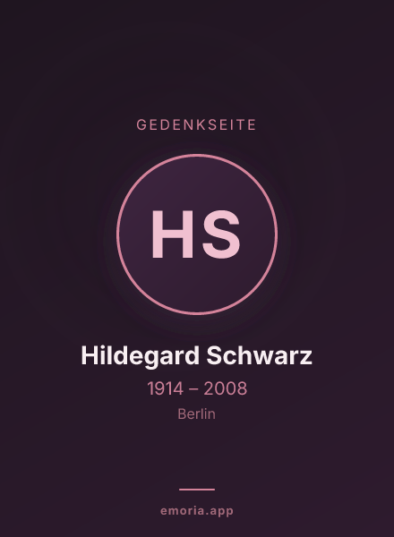 Gedenkportrait von Hildegard Schwarz