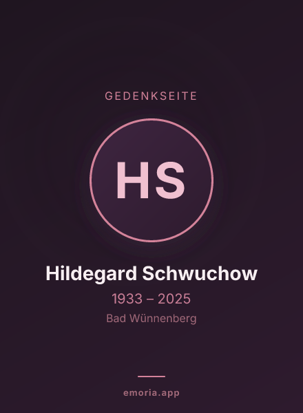 Gedenkportrait von Hildegard Schwuchow