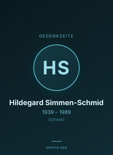 Gedenkportrait von Hildegard Simmen-Schmid