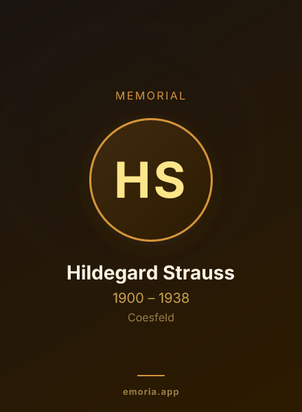 Memorial portrait of Hildegard Strauss