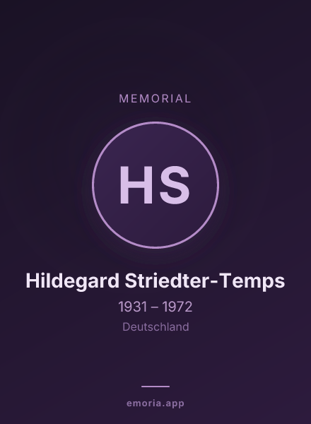 Memorial portrait of Hildegard Striedter-Temps