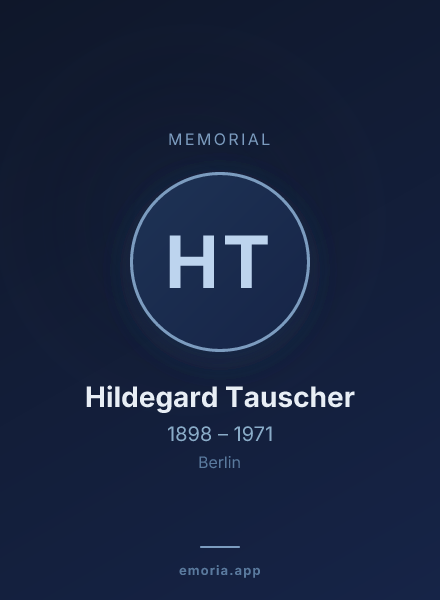 Memorial portrait of Hildegard Tauscher