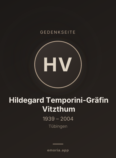Gedenkportrait von Hildegard Temporini-Gräfin Vitzthum