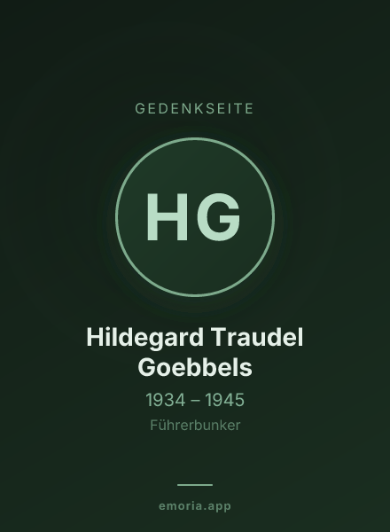 Gedenkportrait von Hildegard Traudel Goebbels