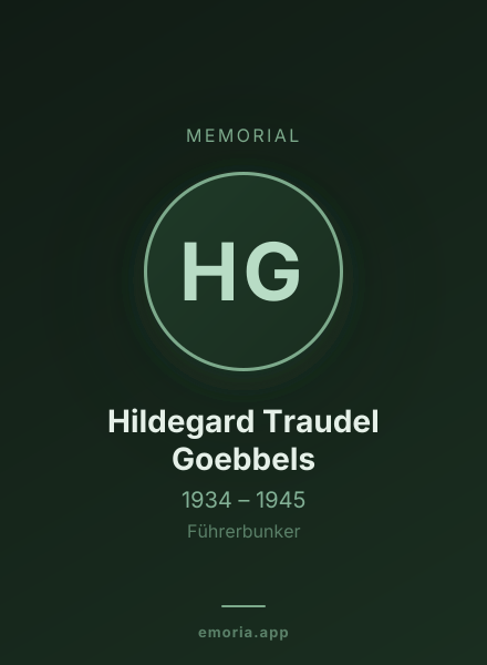 Memorial portrait of Hildegard Traudel Goebbels