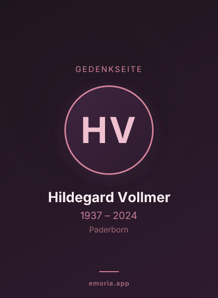 Gedenkportrait von Hildegard Vollmer