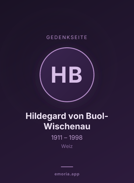 Gedenkportrait von Hildegard von Buol-Wischenau