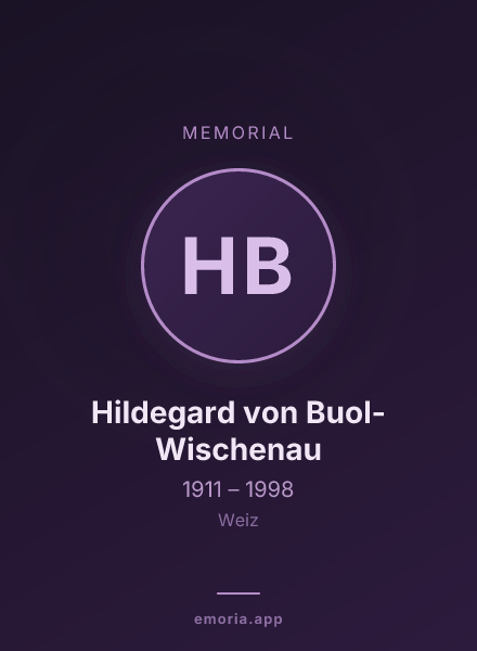 Memorial portrait of Hildegard von Buol-Wischenau