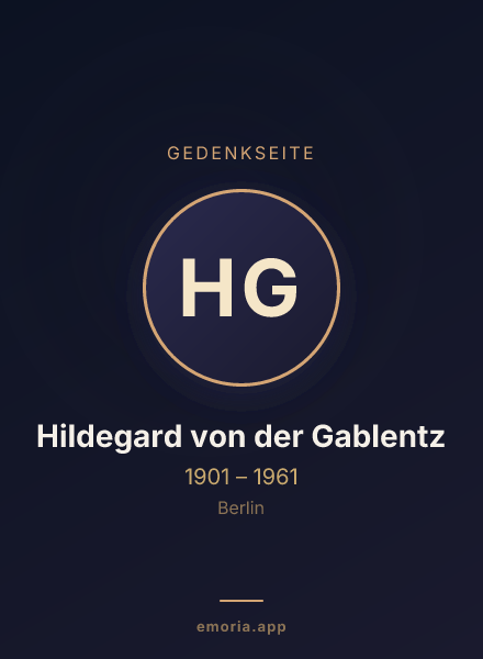 Gedenkportrait von Hildegard von der Gablentz