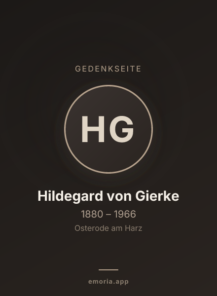 Gedenkportrait von Hildegard von Gierke