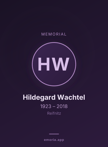 Memorial portrait of Hildegard Wachtel