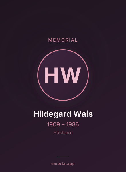 Memorial portrait of Hildegard Wais