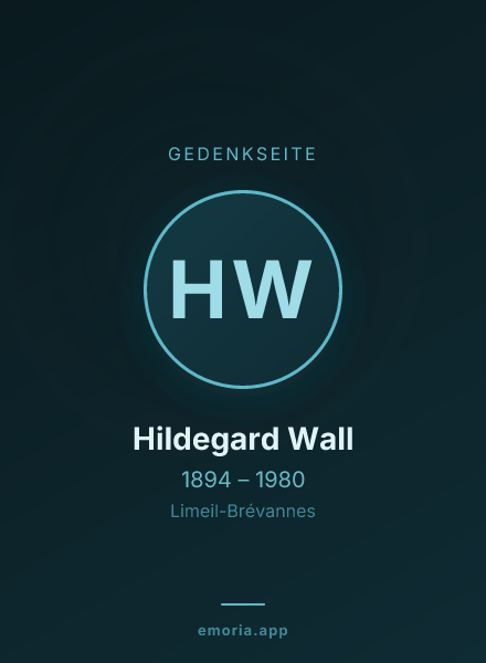 Gedenkportrait von Hildegard Wall