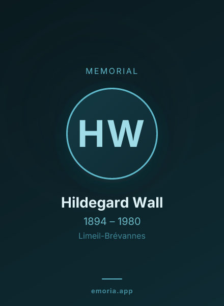 Memorial portrait of Hildegard Wall