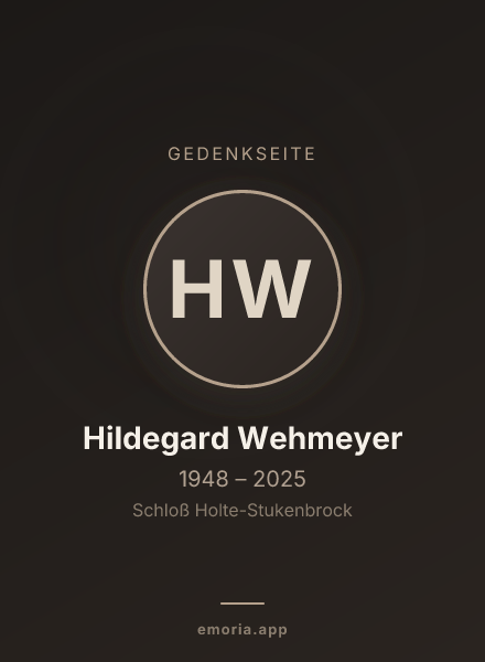 Gedenkportrait von Hildegard Wehmeyer