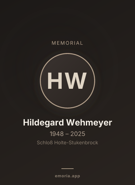 Memorial portrait of Hildegard Wehmeyer
