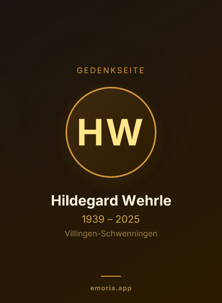 Gedenkportrait von Hildegard Wehrle