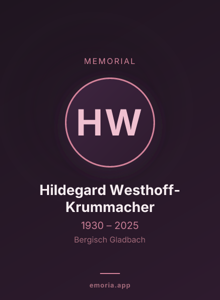 Memorial portrait of Hildegard Westhoff-Krummacher