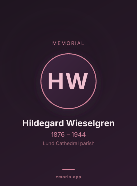 Memorial portrait of Hildegard Wieselgren